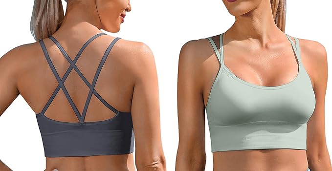 Sykooria 3 Pack Strappy Sports Bra for Women Sexy Crisscross for Yoga Running Athletic Gym Workout Fitness Tank Tops