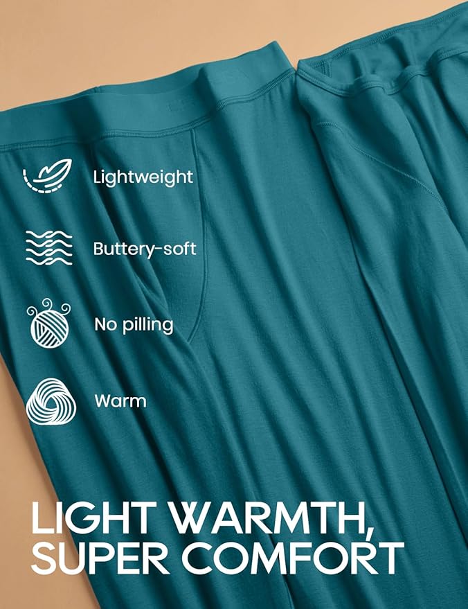CRZ YOGA Soft Thermal Underwear Sets for Women Lightweight Long Johns Base Layer Pajamas Warm Top Bottom