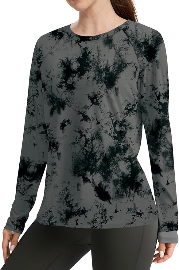 WIHOLL Workout Tops for Women Long Sleeve Sun Shirt UPF 50+ UV Protection Running Hiking Clothes Quick Dry Athletic Tops