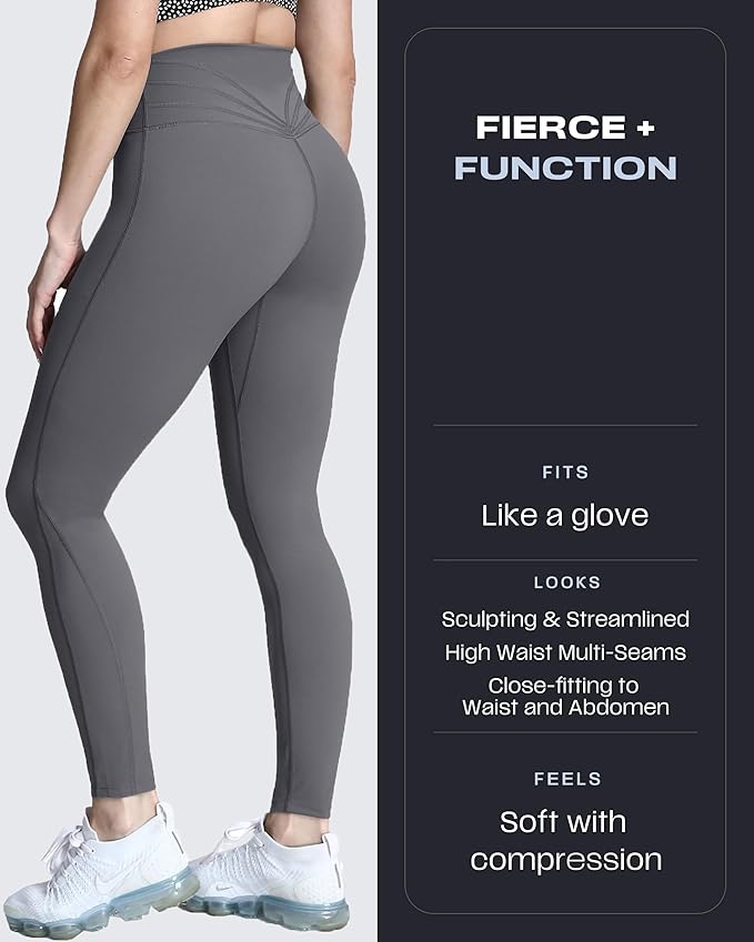 Aoxjox High Waisted Workout Leggings for Women Trinity Yoga Pants 26.5"
