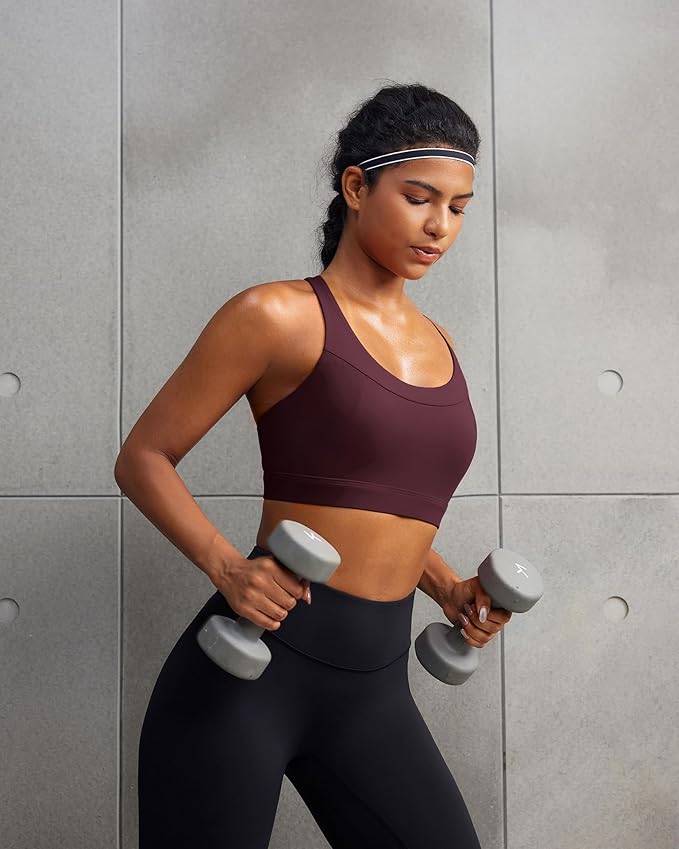 RUNNING GIRL Sports Bra for Women,Adjustable Straps Supportive High Impact Sports Bras for Women with Sewn in Pads