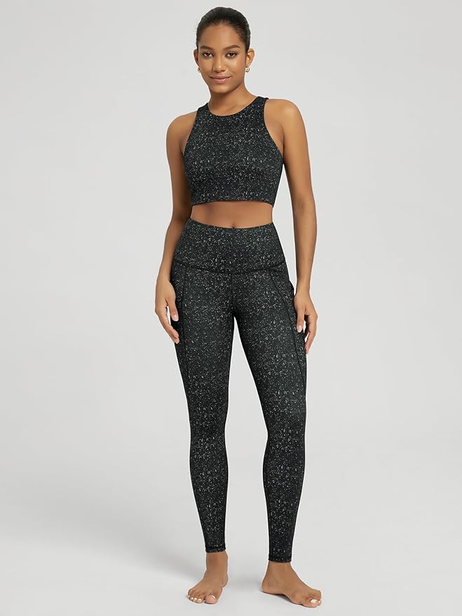 ODODOS Women's High Waisted Yoga Leggings with Pockets, Tummy Control Non See Through Workout Athletic Running Yoga Pants