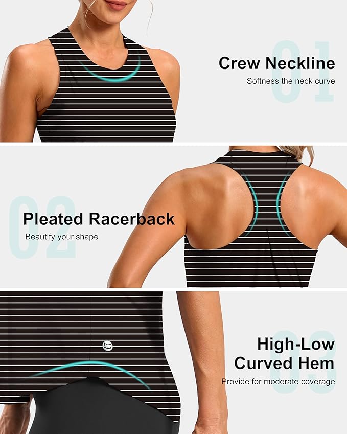 G Gradual Women's Workout Tank Tops Racerback Athletic Yoga Tops Loose Fit Sleeveless Running Gym Sports Shirts for Women