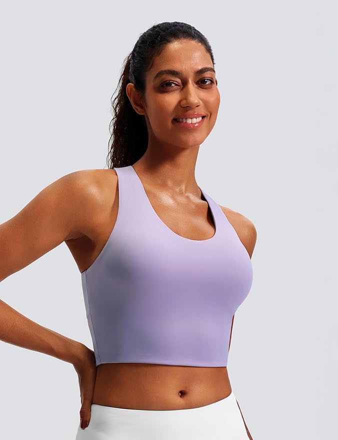 Sports Bras for Women Criss-Cross Back Padded Workout Tank Tops Medium Support Crop Tops for Women