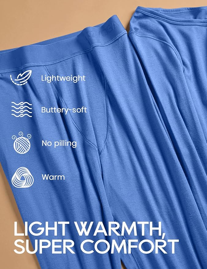 CRZ YOGA Soft Thermal Underwear Sets for Women Lightweight Long Johns Base Layer Pajamas Warm Top Bottom
