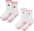 CoolMate Pilates Socks with Grips for Women, Yoga Socks, Crew Non Slip Women for Barre, Pilates Gifts for Women