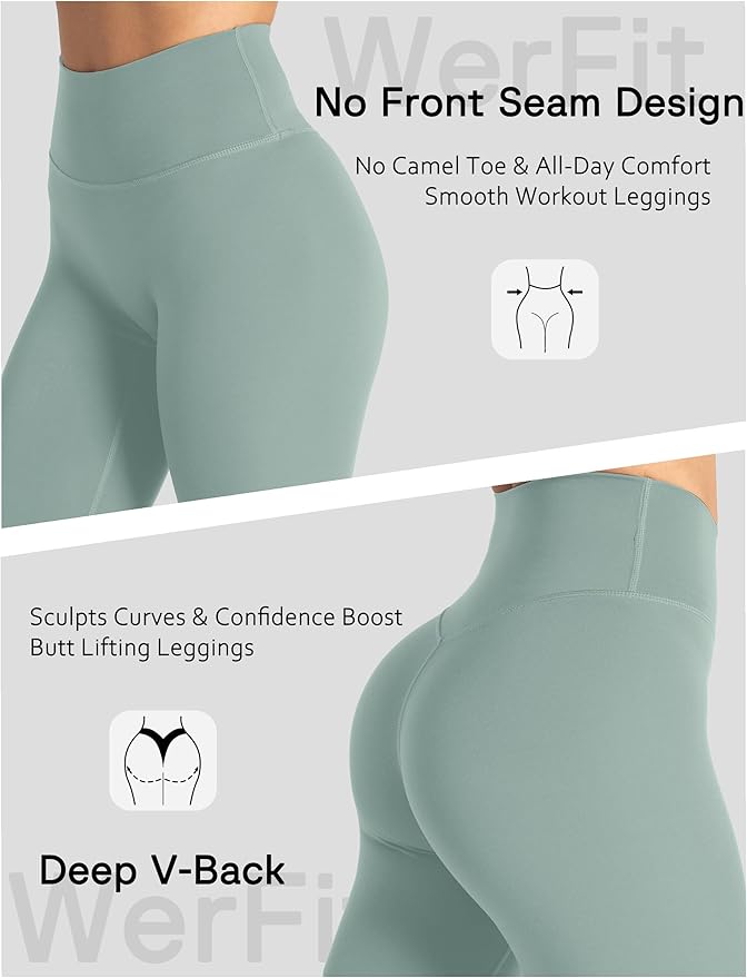 Unthewe Naked-Feel No Front Seam Leggings for Women - High Waisted Buttery Soft Workout Yoga Pants 25"