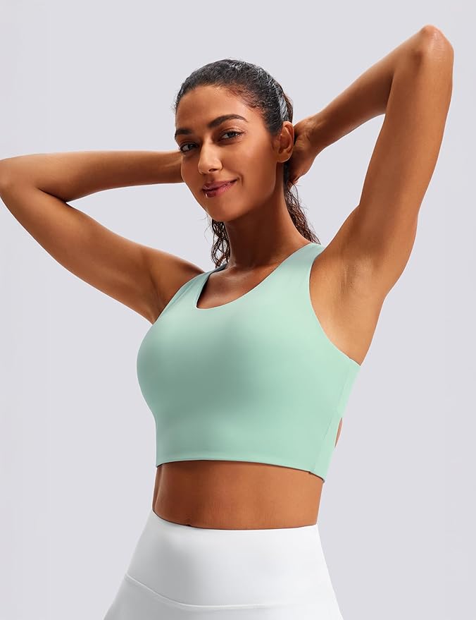Sports Bras for Women Criss-Cross Back Padded Workout Tank Tops Medium Support Crop Tops for Women