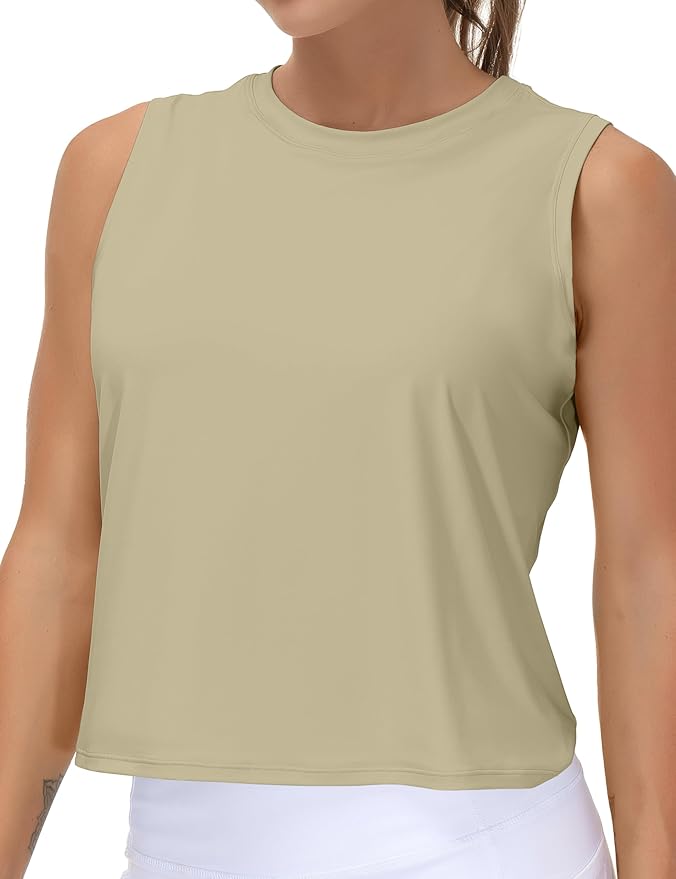 THE GYM PEOPLE Women's Workout Tops in Ice Silk Quick Dry Sleeveless