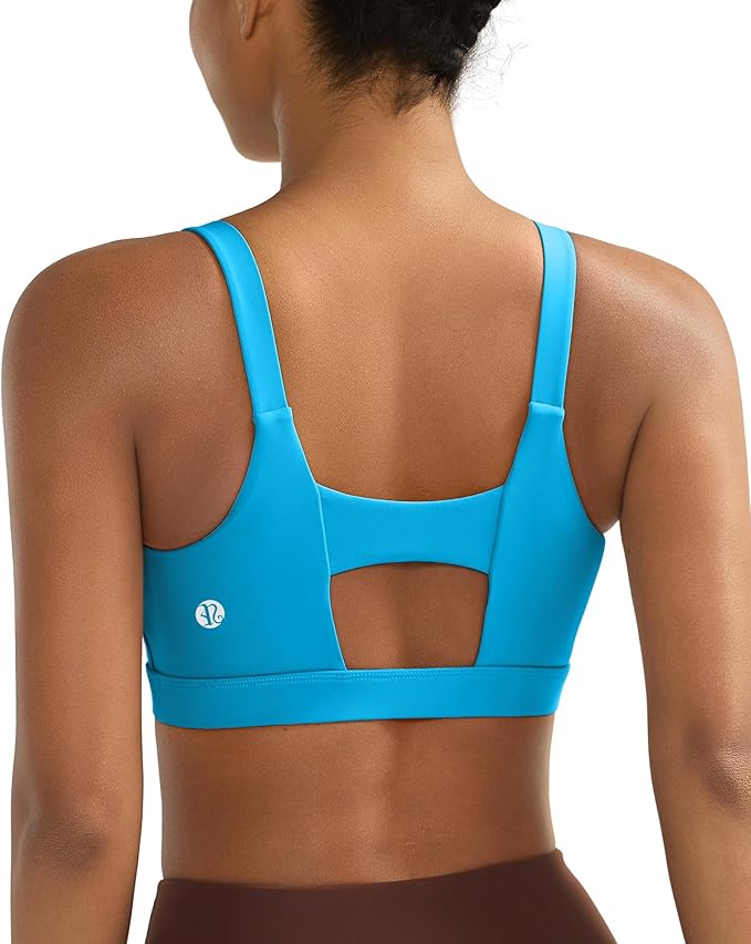 RUNNING GIRL Sports Bra for Women High Support, Molded Cup High Impact Sports Bras with Sewn in Pads