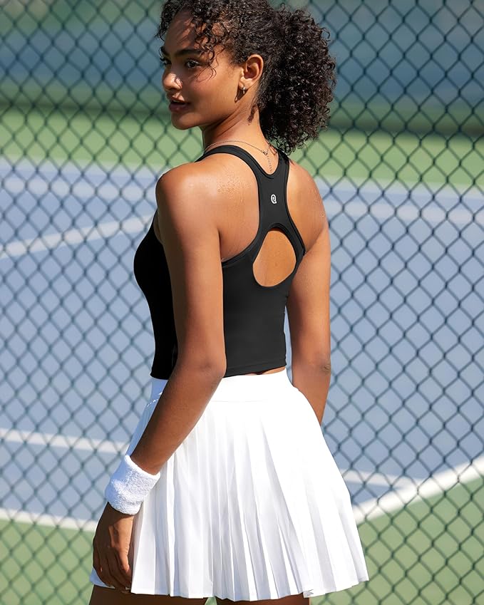 RUNNING GIRL Workout Tank Tops with Built in Bras for Women,Compression Shirt Strappy Back Athletic Yoga Tops