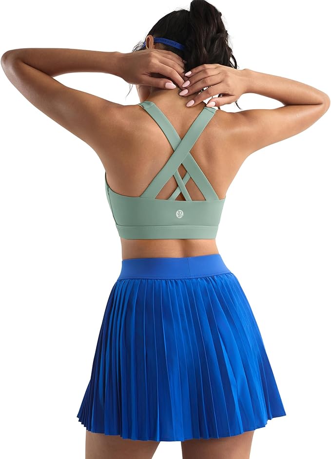 RUNNING GIRL Sports Bras for Women,Padded Strappy Sports Bras Criss-Cross Back Medium Support Sports Bras with Removable Cups