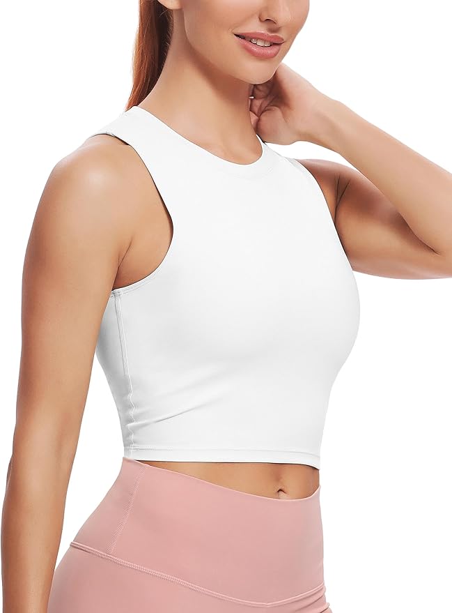 Natural Feelings Nudi Sports Bras for Women Removable Padded Yoga Tank Tops Sleeveless Fitness Workout Crop Tops