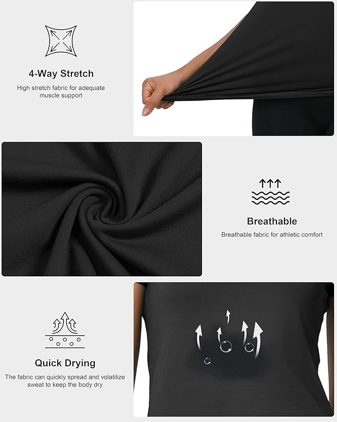 5-Pack Women's Compression Shirts Short Sleeve Workout Tops Athletic Baselayer Quick Dry Gym Yoga Running T-Shirt
