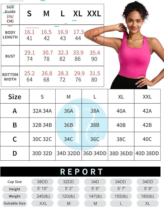 RUNNING GIRL Workout Tank Tops with Built in Bras for Women,Compression Shirt Strappy Back Athletic Yoga Tops