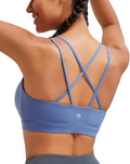 RUNNING GIRL High Impact Sports Bras for Women - Scoop Neck Strappy Sports Bra High Support Moulded Cup Workout Bra