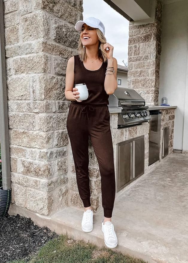 PRETTYGARDEN Women's Two Piece Outfit Sets Casual Summer Sleeveless Matching Lounge Wear Spring Travel Clothes Tracksuit