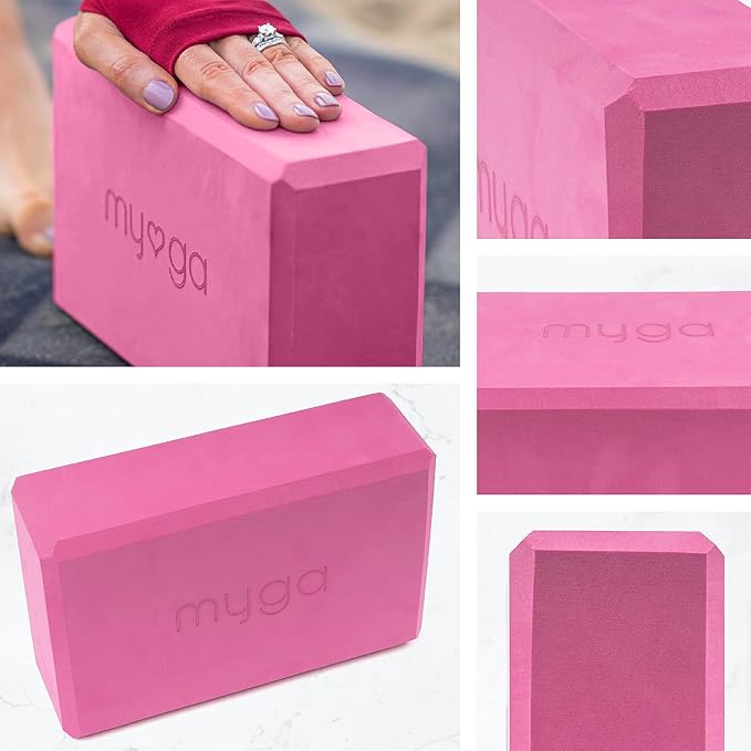 MYGA Yoga Block,Lightweight EVA Foam Yoga Brick,High Density Non-Slip Block for Yoga Poses, Pilates, Balance and Flexibility