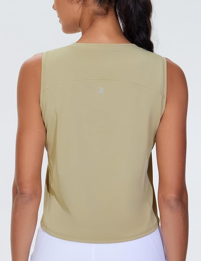 Dragon Fit Womens Ice Silk Workout Tank Tops Sleeveless Cropped Yoga Shirt for Running Gym Summer