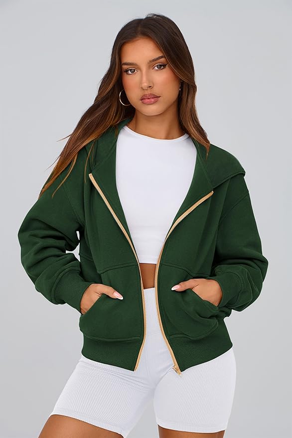 PRETTYGARDEN Hoodies for Women Sweatshirt Zip Up Hoodie Fall Fashion 2026 Trendy Long Sleeve Jackets Winter Clothing Outfits