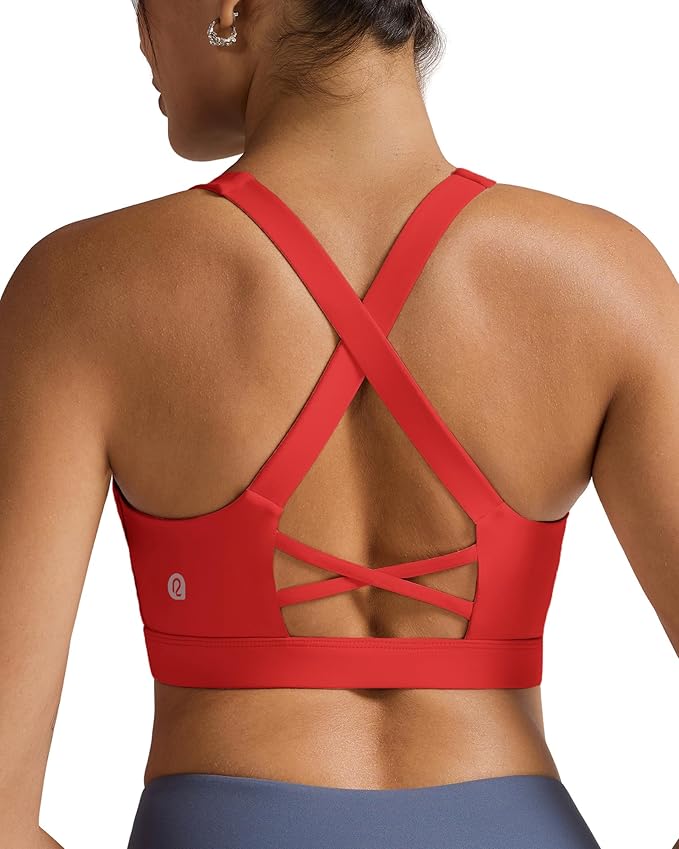 RUNNING GIRL Sports Bra for Women, Molded Cup High Impact Sports Bras for Women with Sewn in Pads