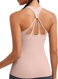 RUNNING GIRL Workout Tank Tops with Built in Bras for Women,Compression Shirt Strappy Back Athletic Yoga Tops