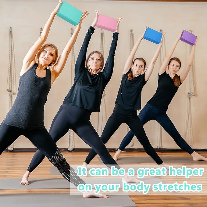 Honoson 20 Pcs Yoga Blocks Bulk 9''x6''x3'' High Density EVA Foam Blocks for Exercise Pilates Meditation, Lightweight Non-slip Surface, Improve Strength Balance Flexibility