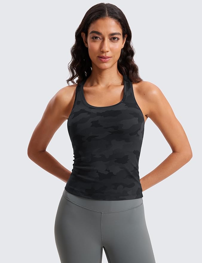 CRZ YOGA Butterluxe Racerback Tank Tops for Women - Yoga Workout Casual Gym Athletic Camisole Tight Sleeveless Shirts