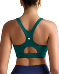 RUNNING GIRL Sports Bras for Women High Support,Racerback High Impact Grey Sports Bra Moulded Cup Workout Bra Push up