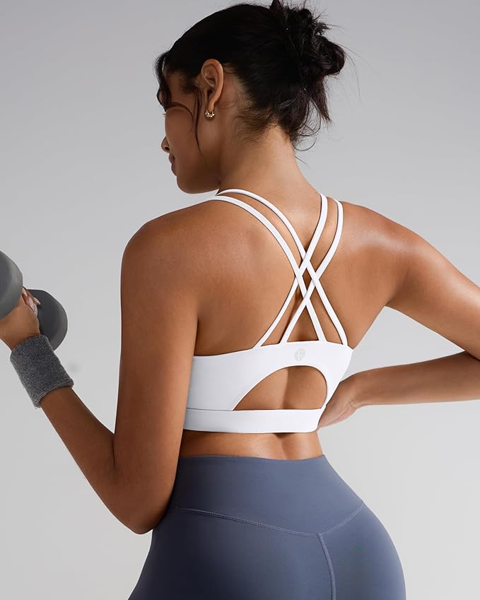 RUNNING GIRL Sports Bras for Women,Padded Sports Bra Tank Top Sexy Crisscross Back High Impact Longline Workout Yoga Bra