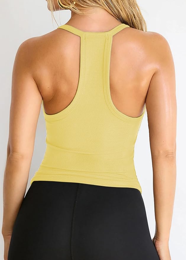 iGENJUN Workout Tops for Women Racerback Basic Tank Summer 2026 Camisole V Neck Slim Fit Ribbed Sleeveless