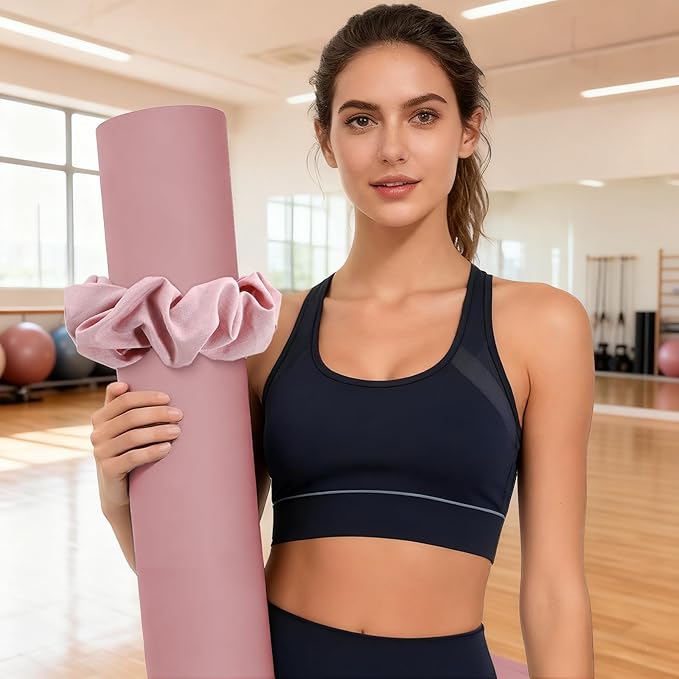 Yoga Mat Scrunchie - Stylish Holder, Durable & Elastic Fabric - Fits All Standard Mats (Mat Not Included)