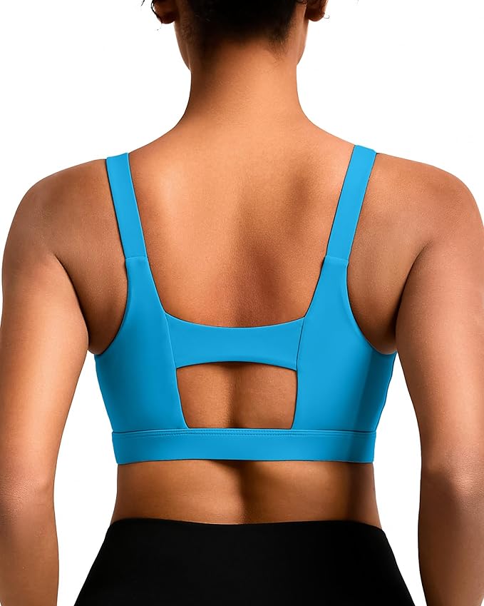 RUNNING GIRL Sports Bra for Women High Support, Molded Cup High Impact Sports Bras with Sewn in Pads