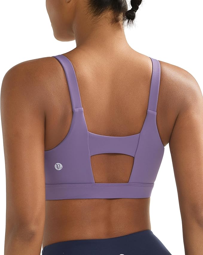 RUNNING GIRL Sports Bra for Women High Support, Molded Cup High Impact Sports Bras with Sewn in Pads