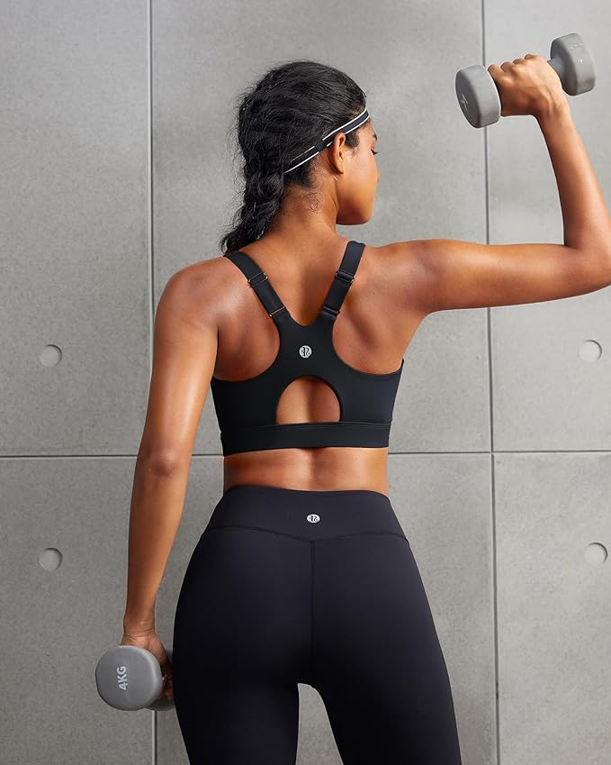 RUNNING GIRL Sports Bra for Women,Adjustable Straps Supportive High Impact Sports Bras for Women with Sewn in Pads