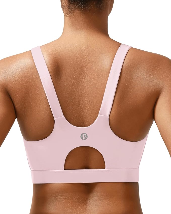 RUNNING GIRL Sports Bra for Women High Support, Molded Cup High Impact Sports Bras for Women with Sewn in Pads