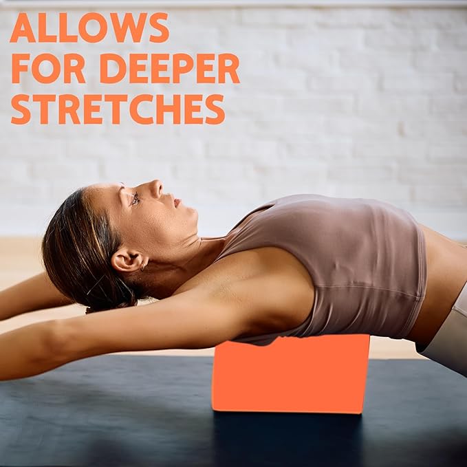 Yoga Block - Supportive Latex-Free Eva Foam - Soft Non-Slip Surface with Beveled Edges for Yoga, Pilates, Meditation - Yoga Accessories for Stability, Balance, Deepen Stretches