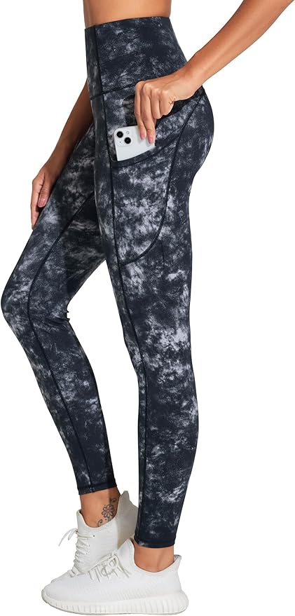 THE GYM PEOPLE Thick High Waist Yoga Pants with Pockets, Tummy Control Workout Running Yoga Leggings for Women