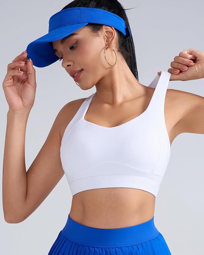 RUNNING GIRL Sports Bra for Women High Support, Molded Cup High Impact Sports Bras with Sewn in Pads Workout Running Bra