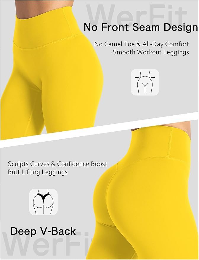 Unthewe Naked-Feel No Front Seam Leggings for Women - High Waisted Buttery Soft Workout Yoga Pants 25"