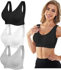 YADIFEN Womens Sports Bras, 3/4/6 Pack Wireless Comfortable Seamless Sleep Yoga Sports Bras for Women with Removable Pads