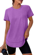 XIEERDUO Womens Workout Tops Short Sleeve Shirts Quick Dry Outfits for Hiking Running S-3XL