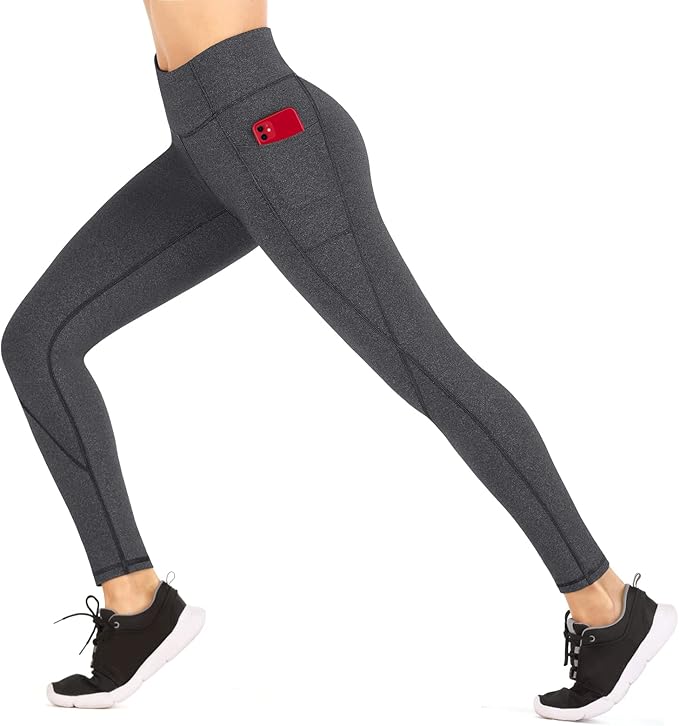 Heathyoga Leggings with Pockets for Women Tummy Control High Waisted Yoga Pants Women Compression Workout Leggings