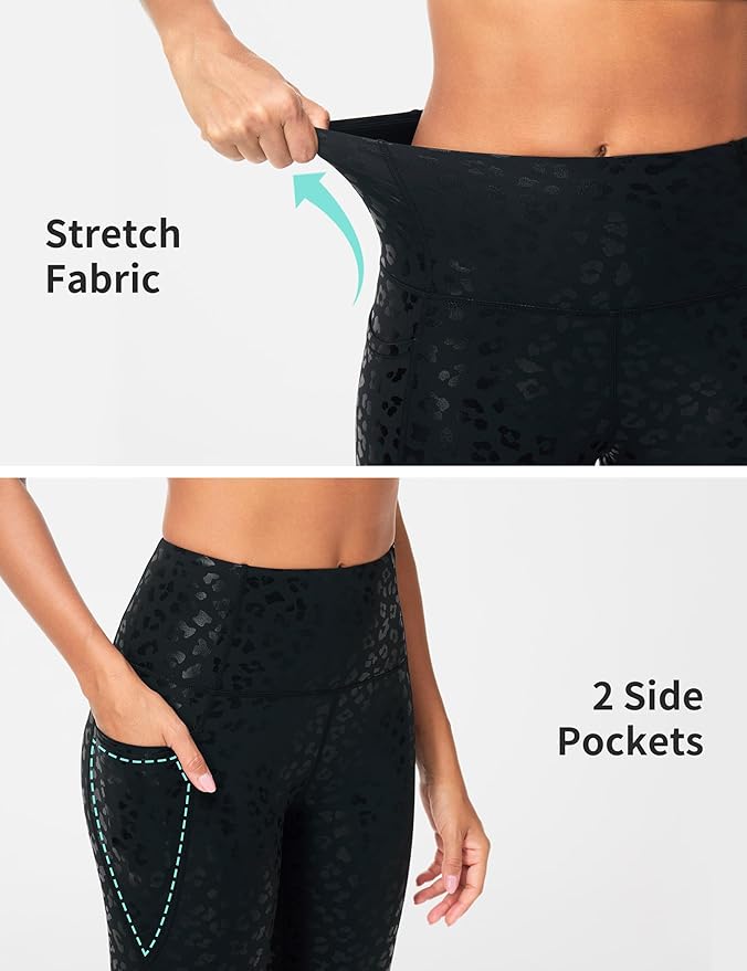 Dragon Fit Women's High Waisted Yoga Leggings Stretchy Tummy Control Gym Workout Pants with Pockets