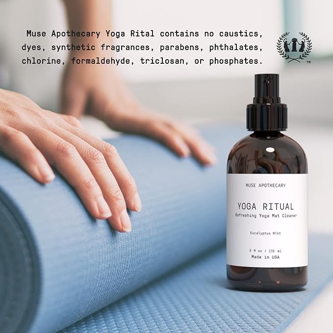 Muse Apothecary Yoga Ritual - Aromatic and Refreshing Yoga Mat Cleaner, 8 oz, Infused with Essential Oils - Eucalyptus Mint, 2 Pack
