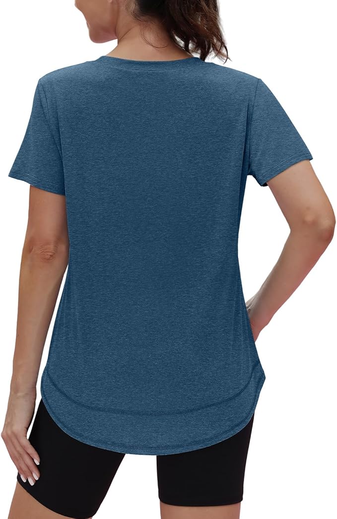 XIEERDUO Womens Workout Tops Short Sleeve Shirts Quick Dry Outfits for Hiking Running S-3XL