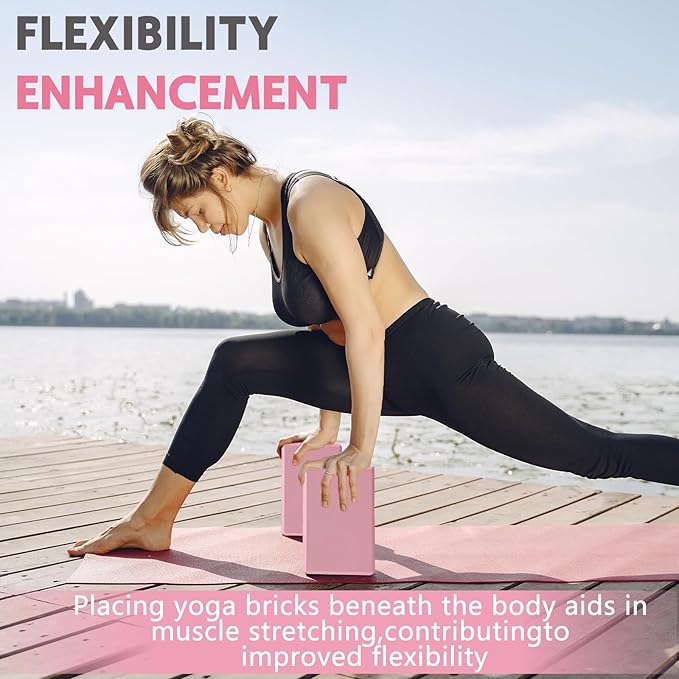 9"x6"x3" Yoga Blocks, Soft Non-Slip Surface Premium Foam Blocks, Supportive, Lightweight, Odor Resistant, Yoga Accessories for Pilates Meditation General Fitness Stretching Toning