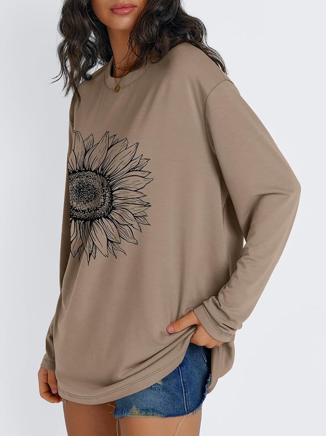 Trendy Queen Womens Spring Tops Oversized Long Sleeve T Shirts 2026 Basic Tee Fall Casual Workout Y2K Clothes