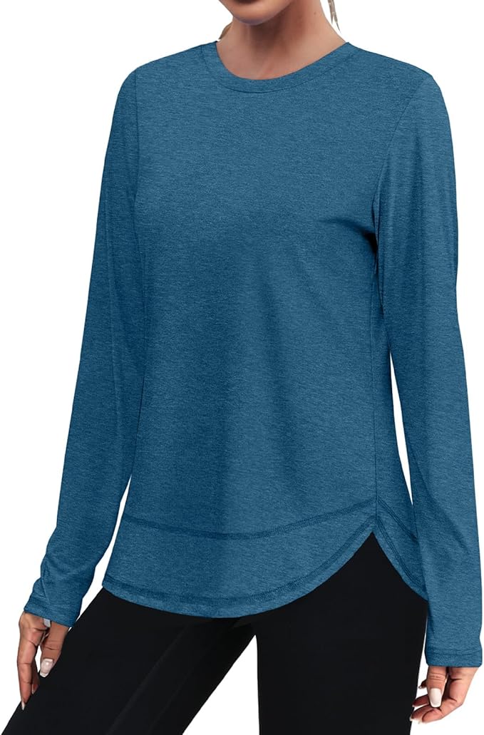 XIEERDUO Women's Workout Tops Long Sleeve Quick Dry Shirts for Hiking Running S-3XL
