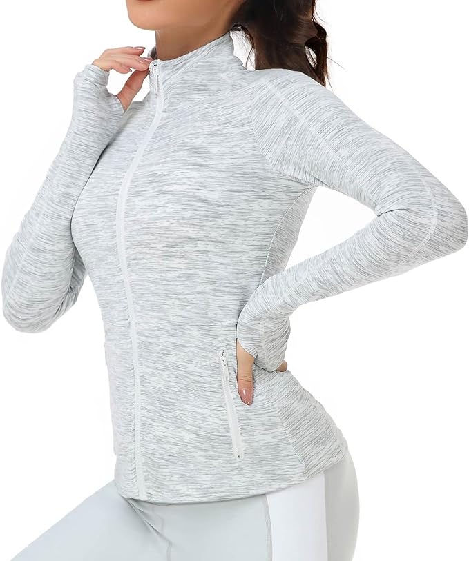 VUTRU Women's Workout Yoga Jacket Full Zip Running Athletic Track Jacket